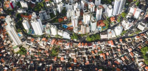 Aerial view of city in Brazil